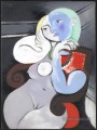 Femme nue dans un cubisme rouge de fauteuil Pablo Picasso